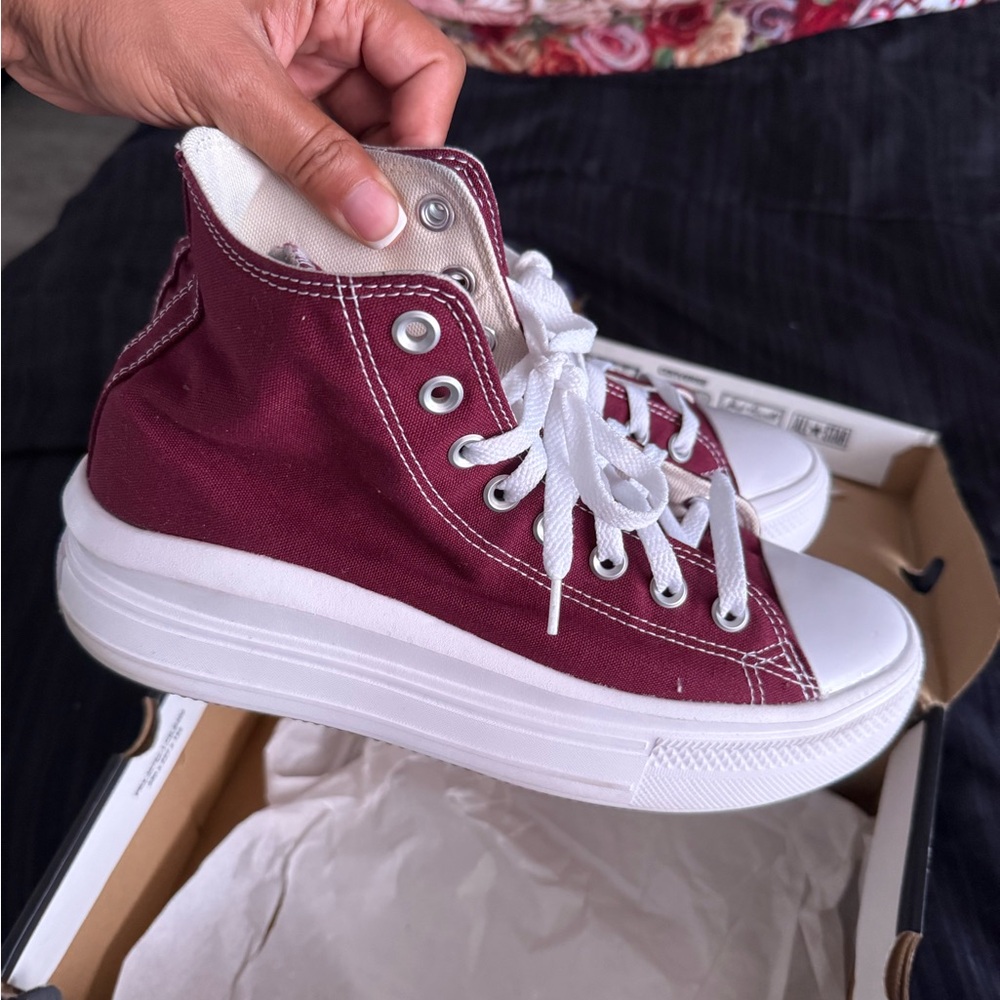 Converse Platform High Top Sneakers – Dark Burgundy (Women’s 10)